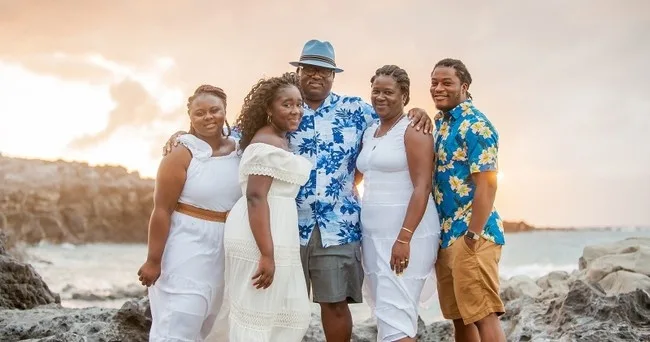 Couple enjoying a scenic beach photo shoot