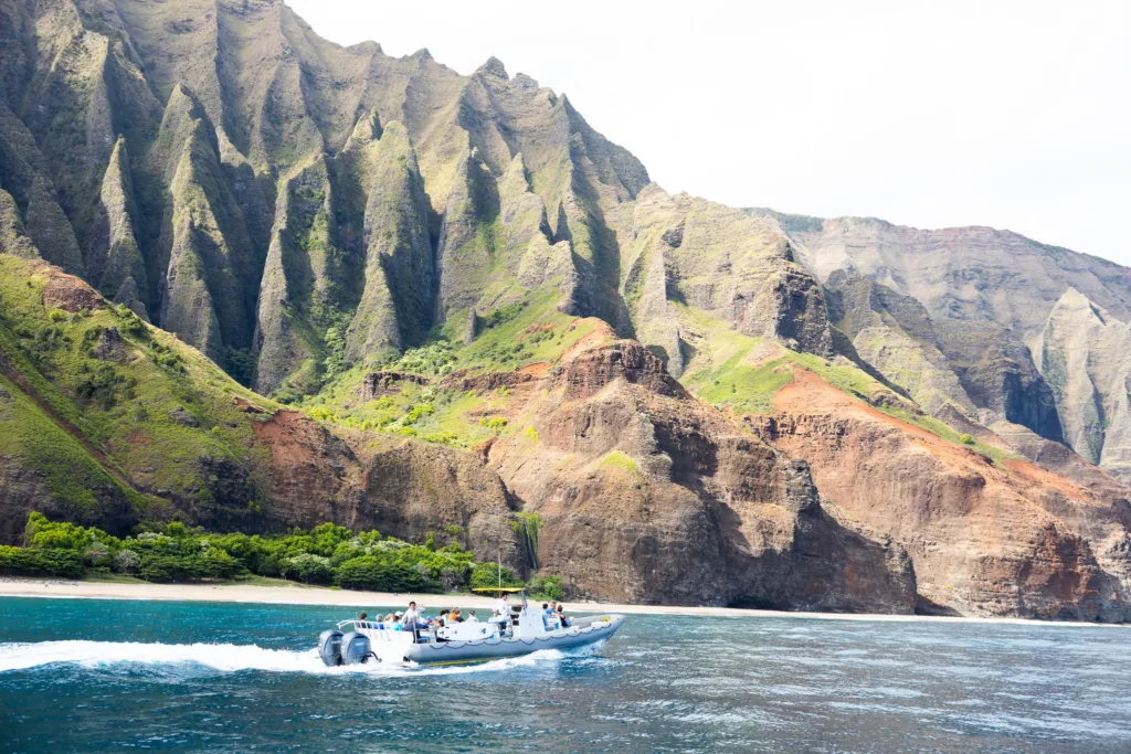 Morning boat tour along the dramatic Nā Pali Coastline