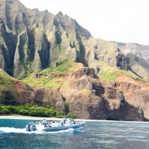 Morning boat tour along the dramatic Nā Pali Coastline