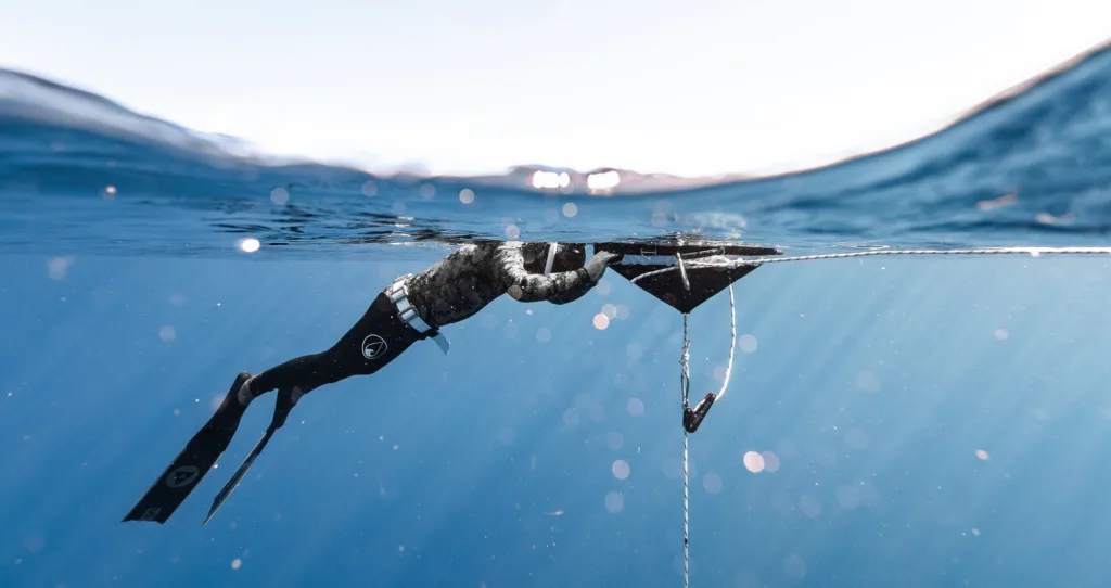 Experienced divers exploring deeper reefs near Waikiki