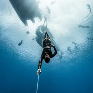 Instructor guiding private scuba diving training session