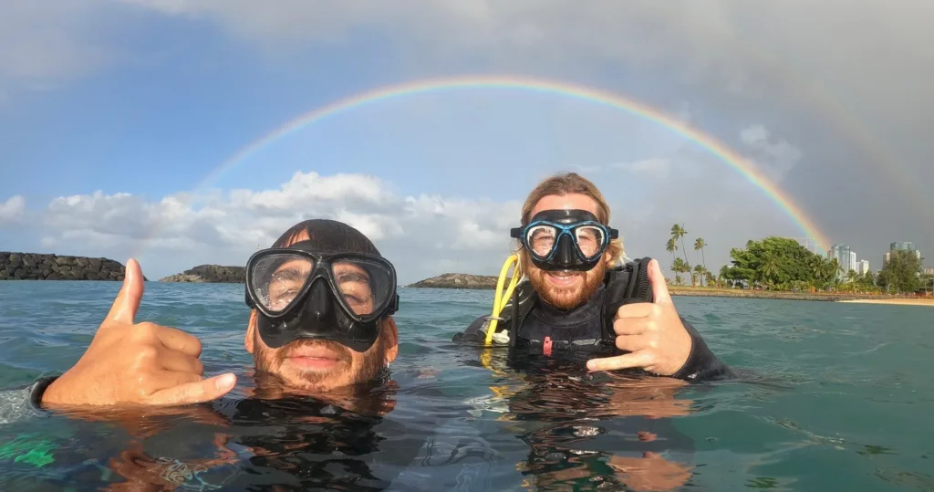 Beginner scuba diving lesson in a private setting