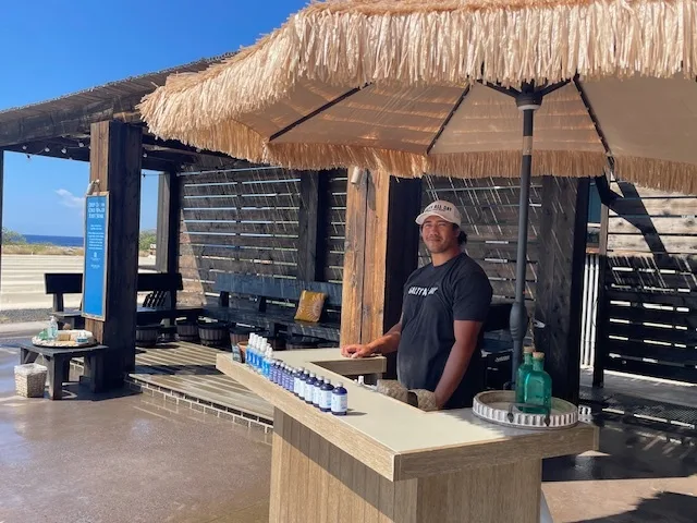 Relaxing mineral foot soak in deep ocean cold water
