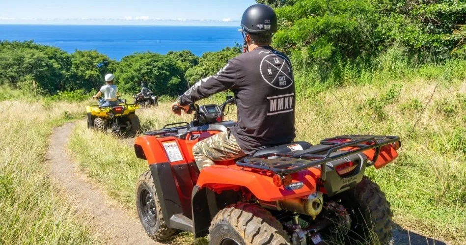 Exciting ATV tour across Polynesian island landscapes