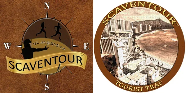 Crowded Waikiki street with tourists and local shops