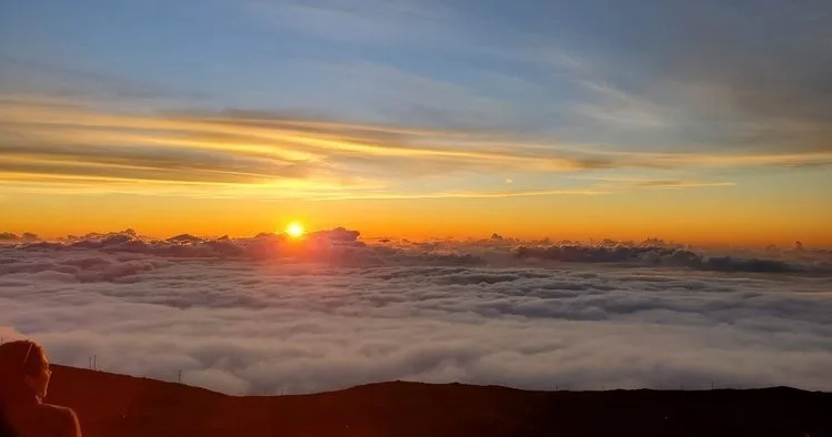 View of West Maui mountains and upcountry farmland