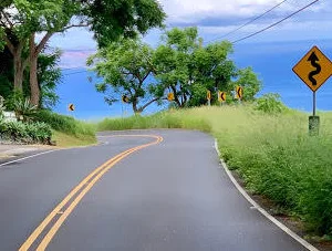 Cyclists riding along scenic Maui coastline on biking tour