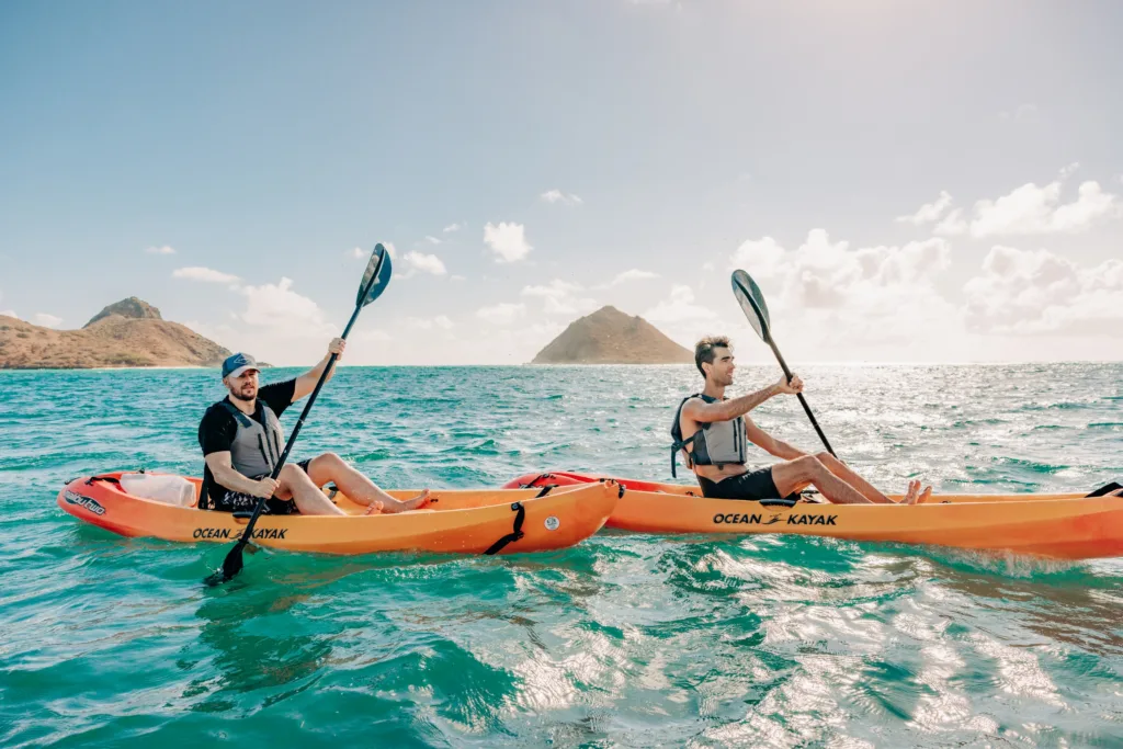 Self-guided kayak trip around Mokulua Islands Oahu