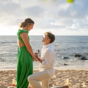Romantic beach picnic during a sunset tour