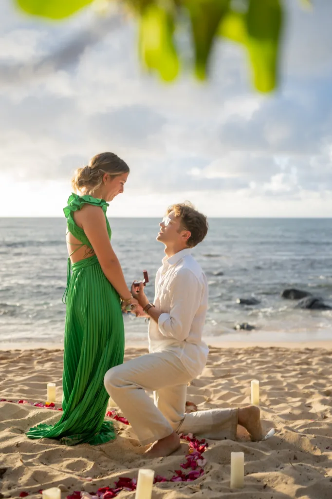 Romantic beach picnic during a sunset tour