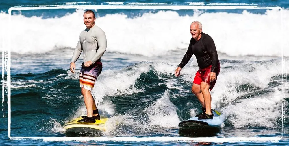 Foam surfboard ready for rental on Big Island shore
