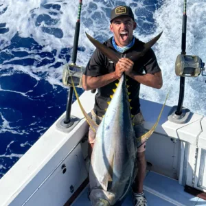 Private deep sea fishing trip with fishing rods ready