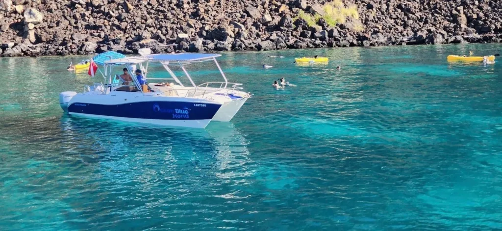 Group enjoying snorkeling tour along Kona coast