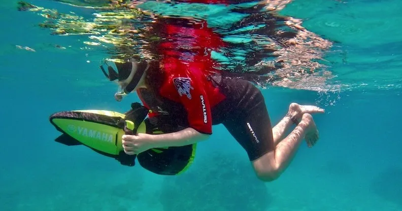 Eco-friendly sea scooter tour exploring island coastline