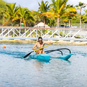 Renting water sports equipment at Wai Kai lagoon