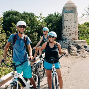 Cycling through Kailua on an electric bike tour