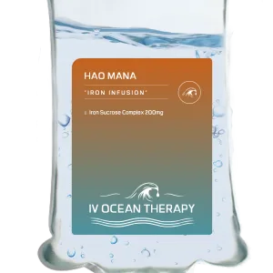 Medical professional administering mobile IV iron infusion