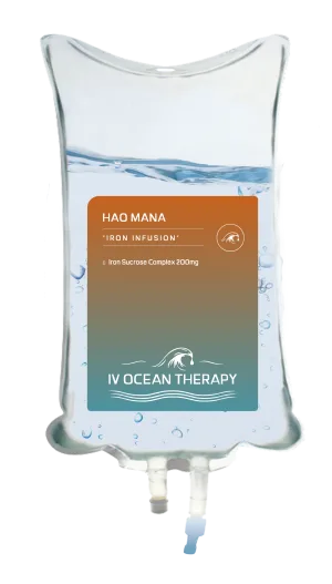 Medical professional administering mobile IV iron infusion