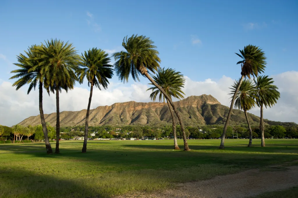 Shuttle transporting hikers to Diamond Head trailhead