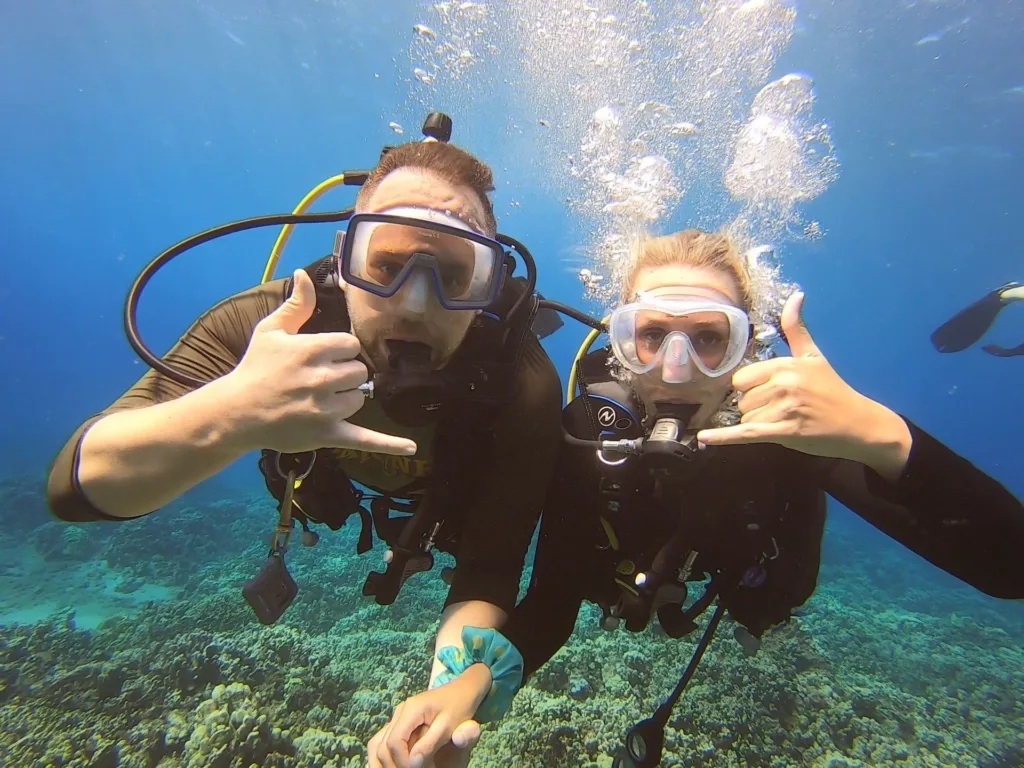Black Rock shore dive with clear ocean water and rocky coastline