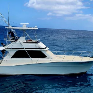 Angler casting line during private sport fishing trip