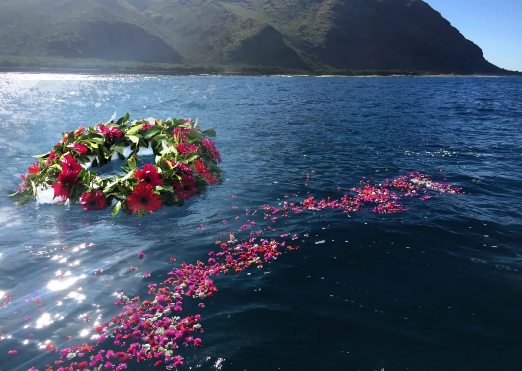 Private one and a half hour ash scattering ceremony charter