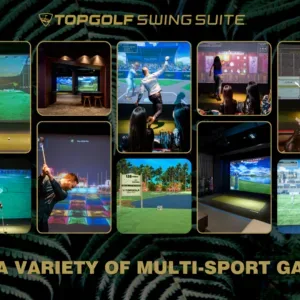 Players enjoying interactive games at Topgolf Swing Suite Valley Alley