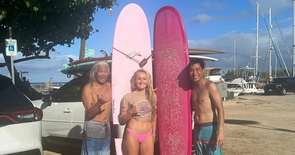 Small group surf lesson on beautiful island beaches