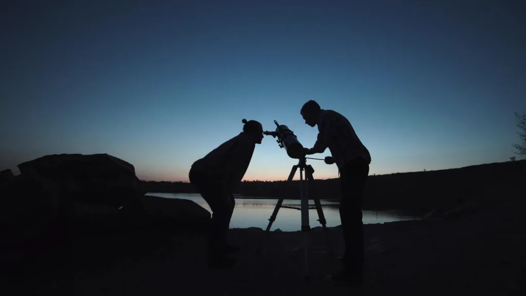 VIP couple enjoying stargazing on island tour