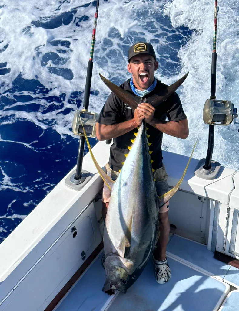 Private deep sea fishing boat on open ocean waters