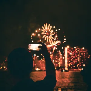 Friday night fireworks viewed from Na Hoku 2 boat