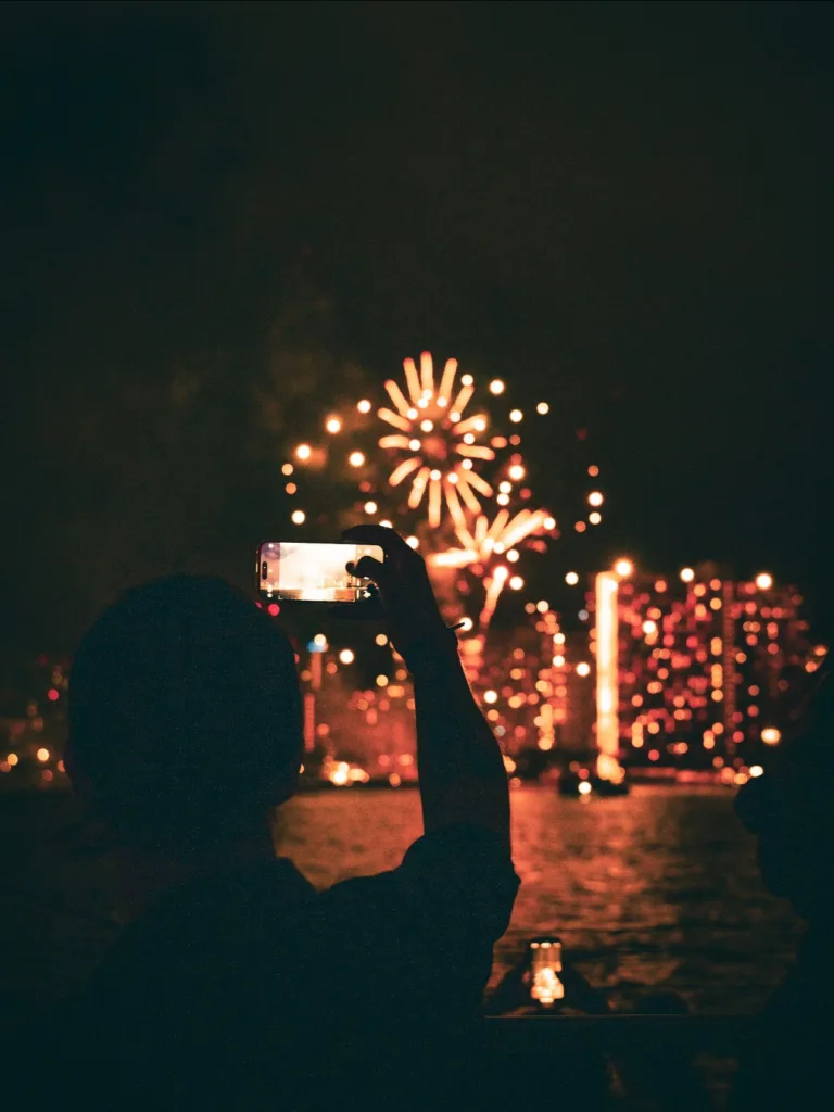 Friday night fireworks viewed from Na Hoku 2 boat