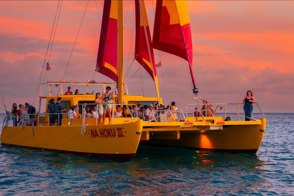 Sailing at sunset off Waikiki’s famous shore