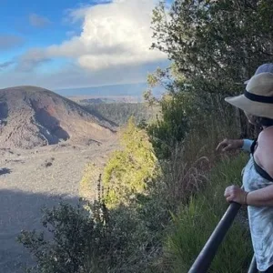 Private guide leading hike in Volcanoes National Park