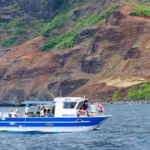 Afternoon boat tour capturing Nā Pali Coast in soft light