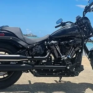 2024 Harley Davidson Low Rider S parked on coastal road