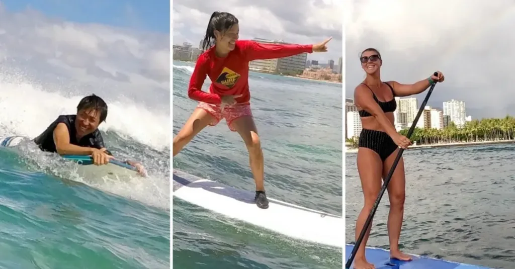 Tourist reviewing various session package options on tablet