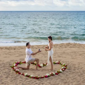 Romantic proposal package with special arrangements and surprises