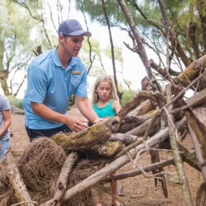 Challenging outdoor survivor style adventure course