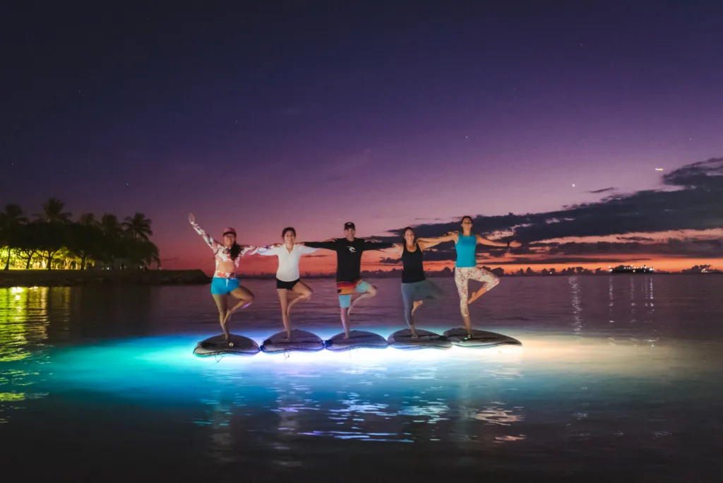 Evening island tour showcasing glowing night scenes