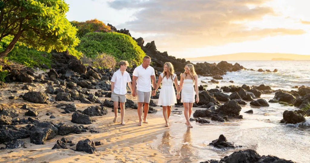 Couple smiling during a quick Maui photo session