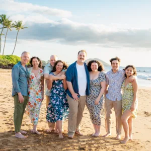 Couple posing naturally during 60 minute photo shoot in Maui