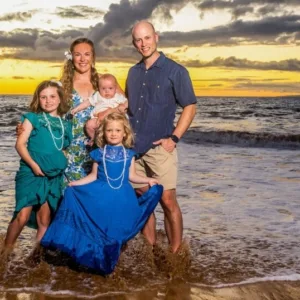 Couple posing for a professional photoshoot on Maui island