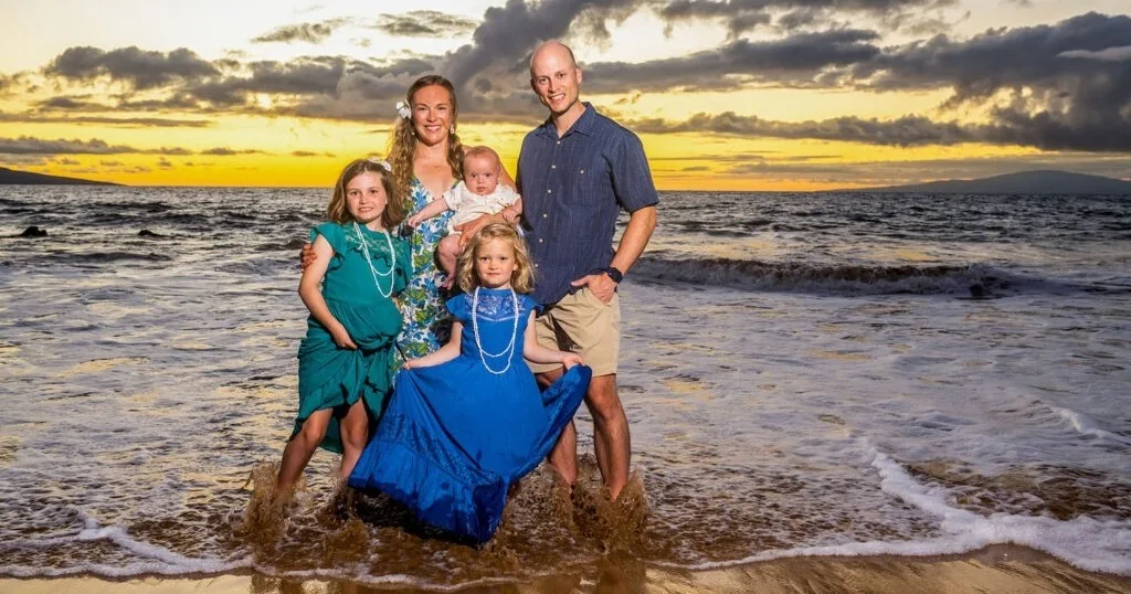 Couple posing for a professional photoshoot on Maui island