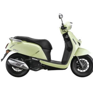 Two-person scooter parked near tropical Maui beach