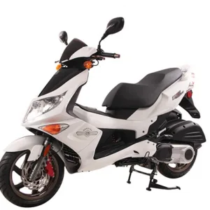 Two-person scooter parked on Maui street ready for ride