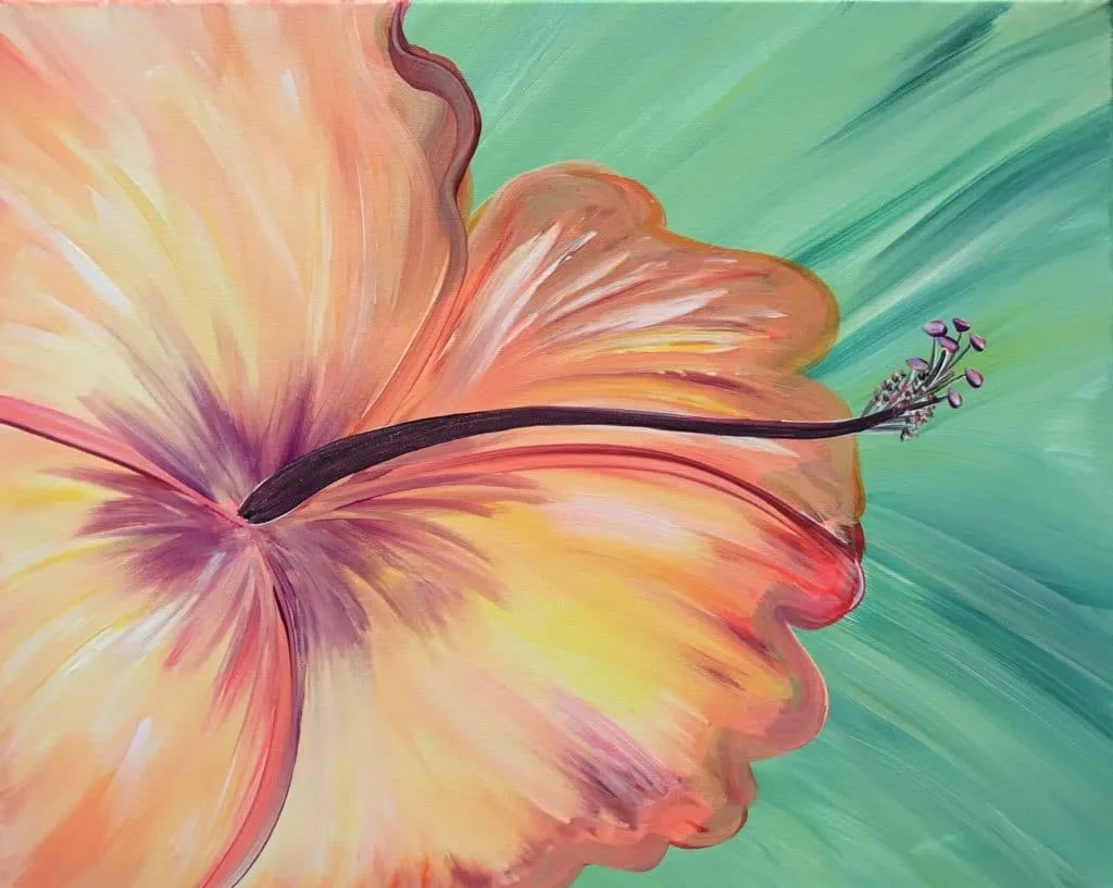 Group enjoying art party class for ages sixteen and up