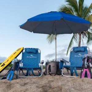 Complete beach equipment set ready for seaside fun