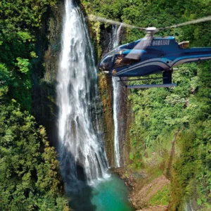 Tour bus driving along Big Island’s scenic circle route