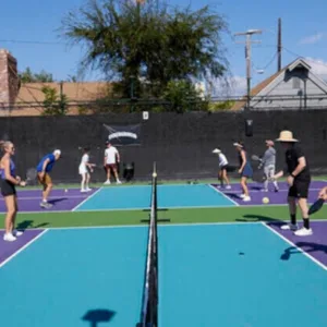 Beginner friendly pickleball class teaching basic rules and skills